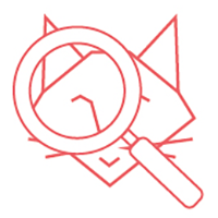 Icone chat loupe