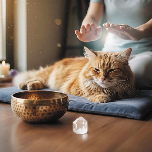 chat en séance de soins énergétiques et communication animale